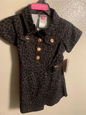 Vince Camuto Kids Leopard-Print short Sleeve Dress